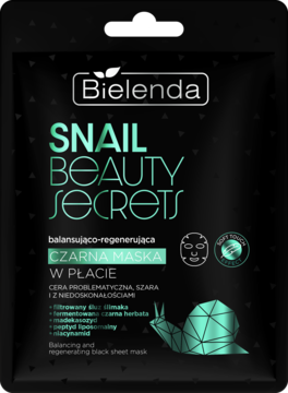 BIELENDA- SNAIL BEAUTY SECRETS CzarnaMaska  W Placie-  Balansujaco-Regenerujaca 1 szt.