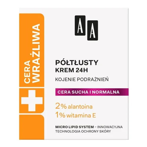 AA - Cera Wrazliwa Krem Poltlusty Cera Sucha i Normalna Dzien/Noc 50ml