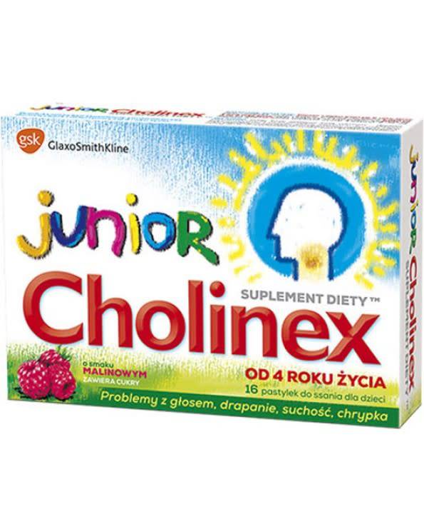 CHOLINEX JUNIOR- Baby Lozenges Raspberry Flavor 16 tablets