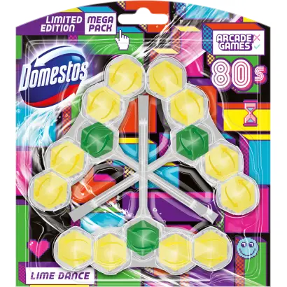 Domestos Power5 Lime Dance toilet refreshment Block 3 x 55 g