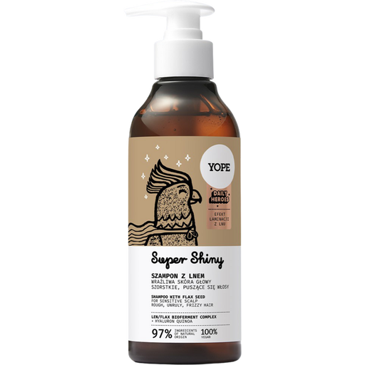 YOPE- DAILY HEROES SUPER SHINY SZAMPON Z LNEM 300ml