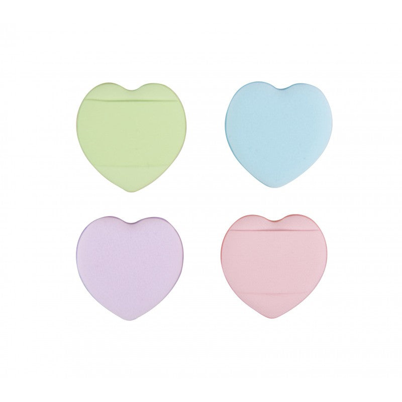 Donegal Mini Heart-Shaped Makeup Sponge Set, 4 Pieces