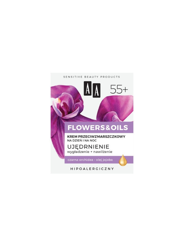 AA Flowers & Oils Firming Anti-Wrinkle Face Cream 55+, 50 ml