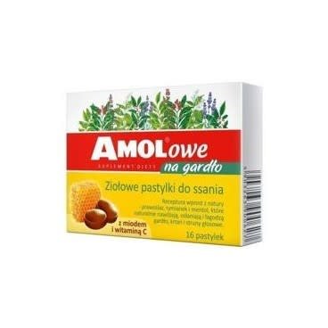 AMOLOWE For Throat Herbal Lozenge for Sucking Honey and Vit. C 16 past