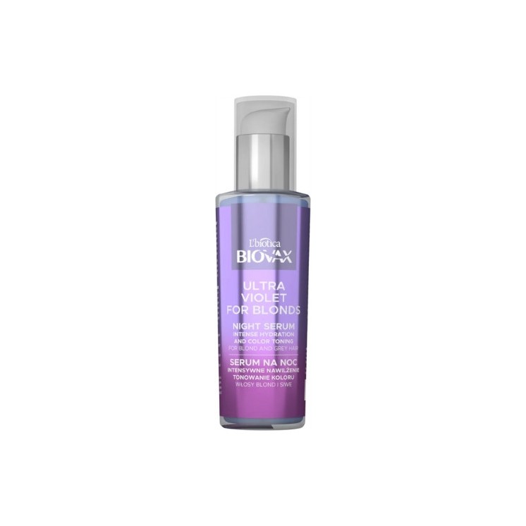 L'BIOTICA - Biovax Ultra Violet for Blonds Night Serum Intensive Hydration & Tone Color for Blonde & Gray Hair 100ml