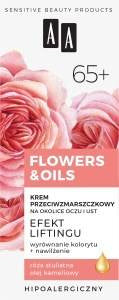 AA Flowers & Oils 65+ Lifting Effect Anti-Wrinkle Cream for the Eye and Lip Area 15 ml