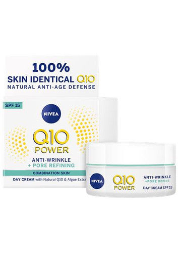 NIVEA - Q10 Power Anti-wrinkle + Visibility Reduction Pore Day Cream SPF15 for Combination Skin 50ml