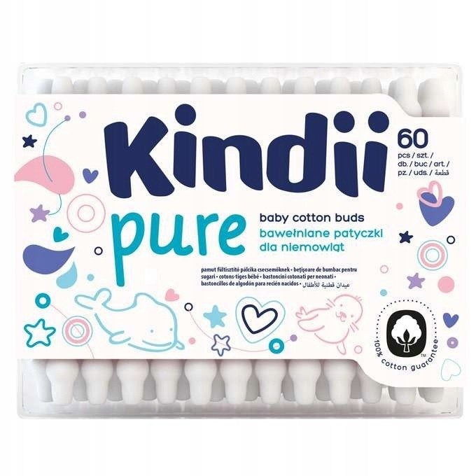 Kindii Pure Cotton Sticks For Babies 60 pcs