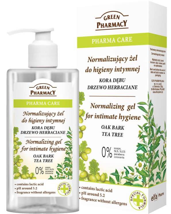 Green Pharmacy Zel Do Higieny Intymnej Kora Debu i Drzewo Herbaciane 300ml