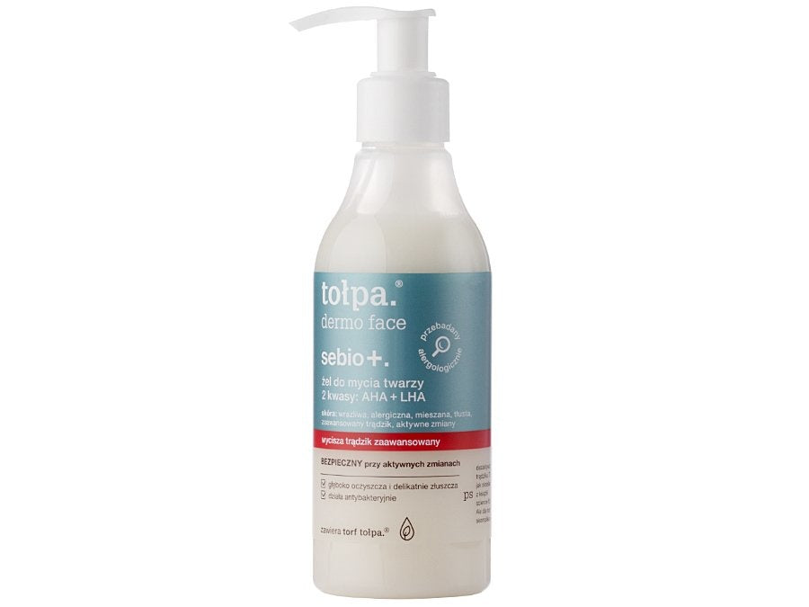TOŁPA Sebio + Face Wash Gel with AHA + LHA Acids 195 ml