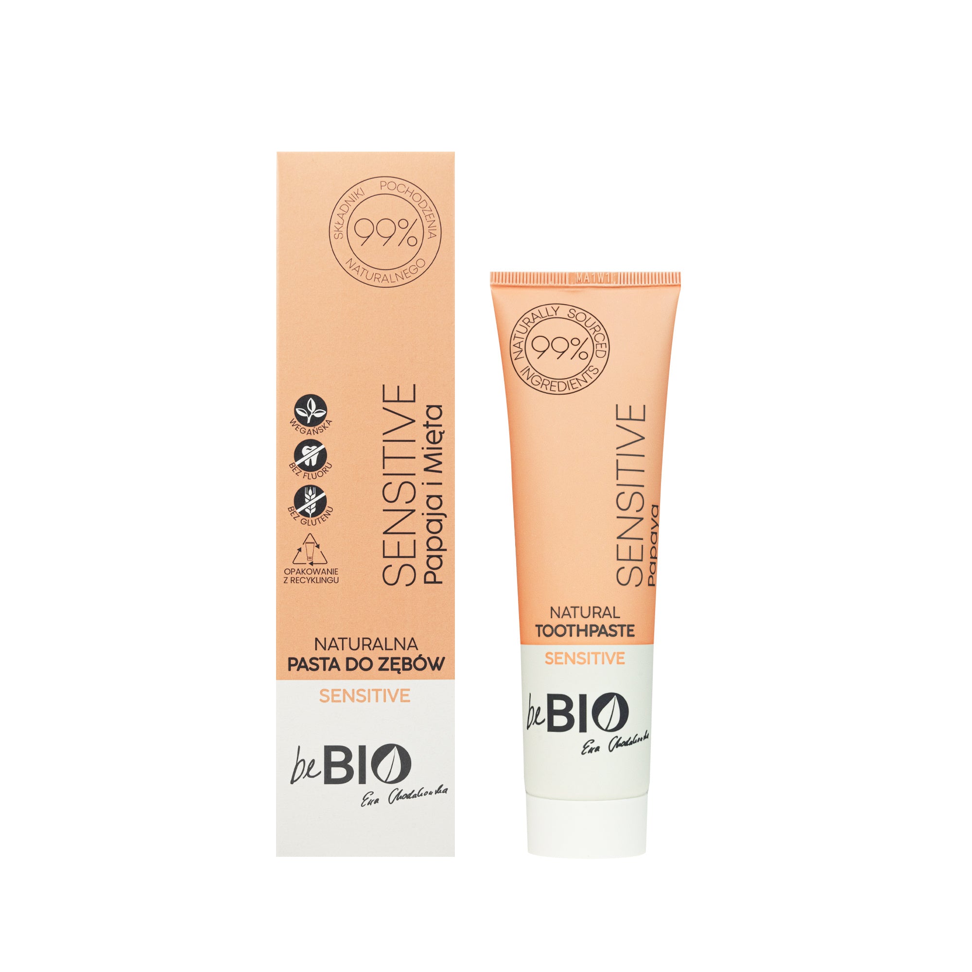 Be BIO Natural Toothpaste Sensitive Papaya and Mint 100ml