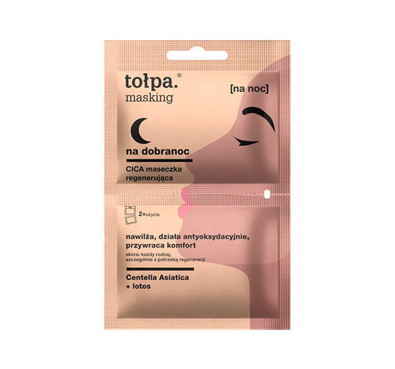 TOŁPA Masking For Bedtime Cica Regenerating Face Mask 2X5ml