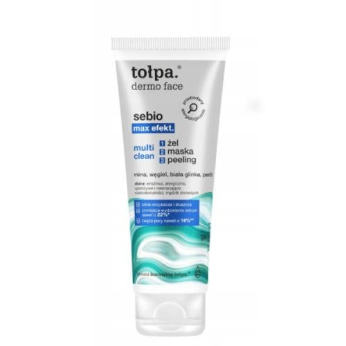 TO?PA Sebio Max Efekt. Multi Clean 3in1 Face Wash Gel, Peeling, Mask 100ml