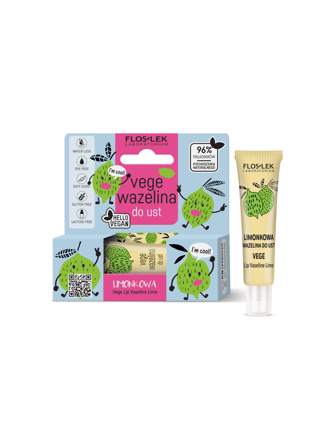 VEGE LIP CARE Wazelina Do Ust Limonkowa 10g