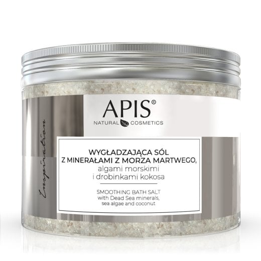 APIS - Inspiration Wygladzajaca Sol do Kapieli z Mineralami z Morza Martwego Algami Morskimi i Drobinkami Kokosa 650 g